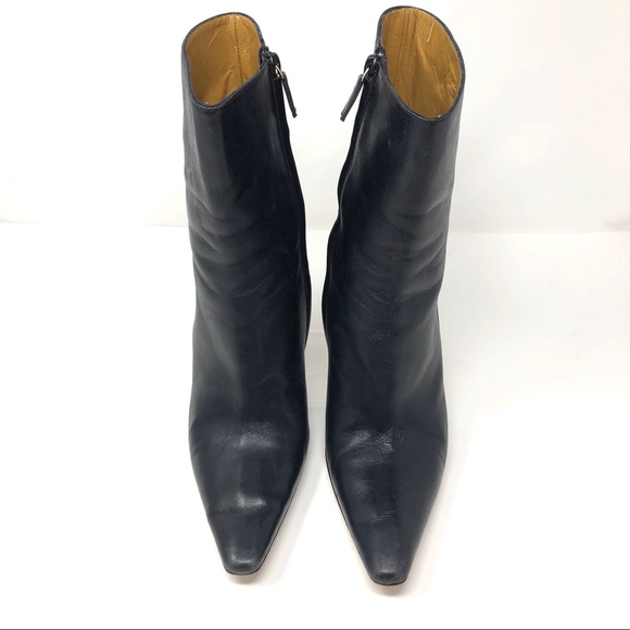 GUCCI black leather booties, made Italy, size 9 - Picture 4 of 15